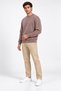 Men's Brown Crew Neck Basic Sweatshirt 3 Yarn Soft Fabric