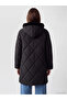 Two Mt Shop Quality Lcw Grace Black Hooded Quilted Oversize Women's Puffer Coat - 5