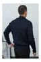 Men's Hair Braided Wide Collar Double Zipper Cardigan - 7