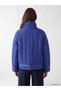 Two Mt Shop Quality Lcw Modest Blue Stand Collar Oversize Women's Puffer Coat - 5