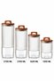 Acacia Lid Borosilicate Glass Storage Jar Set of 4 – 2700 ml + 2100 ml + 1600 ml + 1200 ml - 3