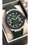 42 mm Case-Green Silicone Cord- Silver Case, Function Men's Wristwatch+Bracelet - 2
