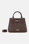 Women Brand Logo Christie Satchel Bag, Chocolate Brown