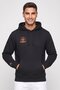 Men Sportswear Fit Brand Logo Outdoor Hoodie, Black