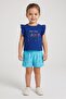 Toddlers Girl 2 Piece Embroidered Top And Short Set, Multicolor