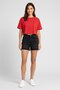 Women Mom Fit Washed Denim Short, Black - 2