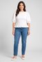 Women Boat Neck Balloon Sleeve Textured Top, White - 2