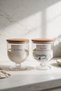 2-Pack Dishwasher Tablets and Detergent Storage Jar 1500 ml – Transparent Hard Plastic Organizer Set with Wooden Lid
