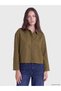 Özmarka New Season Khaki Suede Look Women's Shirt