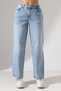 Girl / Women's Mom Lycra Fit High Waist Light Blue Jean Trousers Relaxed Cut Denim Jeans - 5