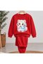 Team Sweatshirt Swaddle Cat Printed Girls Boys Crew Neck