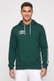 Men Sportswear Fit Brand Logo Outdoor Hoodie, Dark Green