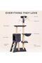 Compact 3-Level Cat Tree with Large Hammock, Condo & Removable Top Bed - 6