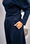 Soft Textured Adjustable Legs Barrel Jogger Bottom Asymmetric Collar Top Set - 4