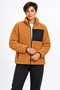 Women's Brick Color Soft Welsoft Fleece Jacket with Zipper and 3 Pockets - 2