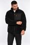 Men's Black Color Soft Welsoft Fleece Jacket with Zipper and 3 Pockets - 8