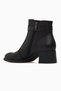 Women's buckle detailed thick heeled leather boot 26k d26kb-8550 black faber - 3