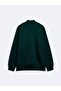 Regular Fit High Collar Half-Zip Green Sweatshirt - 2