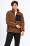 Women's Brown Soft Welsoft Fleece Jacket with Zipper and 3 Pockets - 8
