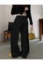 3 Threaded High Waist Pink Floral Printed Unisex Black Sweatpants - 2