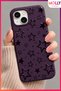 Deep Purple Glossy Star Pattern Silicone Case for iPhone 15