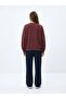 Relaxed Fit Faded Fabric Text Printed Burgundy Sweatshirt - 3