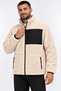Men's Ecru Color Soft Welsoft Fleece Jacket with Zipper and 3 Pockets - 4