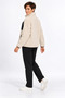 Women's Ecru Color Soft Welsoft Fleece Jacket with Zipper and 3 Pockets - 6