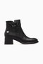 Women's buckle detailed thick heeled leather boot 26k d26kb-8550 black faber