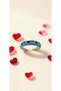 Green Blue Heart Motif Turquoise Enamel Adjustable Steel Ring - 4