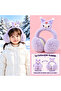 Cute Cat Kuromiii Purple Girls' Foldable Plush Furry Earmuff Winter Ear Warmer Hat Cold-Proof