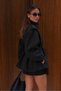 Lorven Oversize High Collar Black Viral Women's Cashmere Coat Jacket - 4