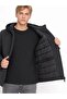 Men's Navy Blue Hooded Regular Fit Coat - 5