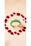 Yellow Pink Heart Motif Green Enamel Adjustable Steel Ring - 4