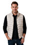 Men's Slim Fit Water and Windproof Cream Puffer Vest – Stand Collar with Snap Fasteners 2701708 - 6