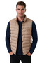 Men's Slim Fit Water and Wind Resistant Tan Puffer Vest – Stand Collar with Snap Fasteners 2701708 - 2
