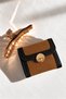 Plea Card Holder Detailed Mini Nubuck Wallet