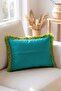 Green Background, Green Tassels 30X50Cm 1 Piece Rectangular Throw Pillow Cover - 2