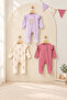 3-Piece Zippered Booties Long Sleeve Baby Romper Set 100% Cotton 0-3 Months
