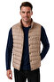 Men's Slim Fit Water and Wind Resistant Tan Puffer Vest – Stand Collar with Snap Fasteners 2701708 - 5