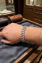 Silver color zircon stone cuban chain model men's bracelet 5886 - 2