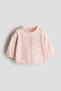 Cotton pointelle cardigan