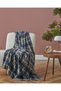 Liva Plaid Printed Supersoft Tv Blanket 120X160 cm Gray-Navy Blue - 2