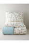Blossom Chorus Cotton Double Duvet Cover Set 200X220 cm Green-Cream