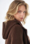 Hooded Wool Coat Brown - 7