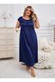 Women's Plus Size Floral Print Nightgown – Short Sleeve Round Neck House Dress or Nighty with Ruffle Hem & Lace Trim – Ultra-Comfortable Loungewear and Sleepwear - 4