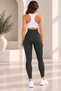 Women's Ribbed Leggings High Waist Slimming Stretchy Slim Fit Sports Leggings - 2