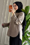 6656 - Comfortable, Casual Basic Women's Long Sweatshirt with Cufflink Detail - 4
