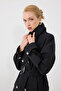 Classic Koton Trench Coat - Black - 4