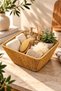 Rattan Plastic Tile Pattern Bread Basket Organizer 25*12cm - 2
